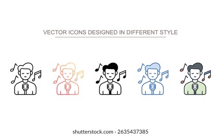 Design de ícone de cantor com fundo branco ilustração de estoque