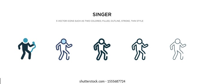 singer icon in different style vector illustration. two colored and black singer vector icons designed in filled, outline, line and stroke style can be used for web, mobile, ui