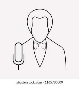 Singer icon line element. Vector illustration of singer icon line isolated on clean background for your web mobile app logo design.