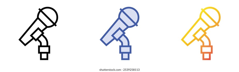 singer icon. Linear, Blue Fill and Gradient Style Design Isolated On White Background