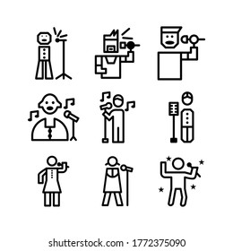 singer icon or logo isolated sign symbol vector illustration - Collection of high quality black style vector icons
