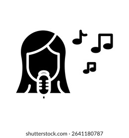 singer icon on white background