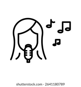 singer icon on white background