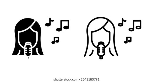 singer icon on white background