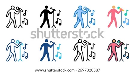 Singer icon set multiple style collection 
