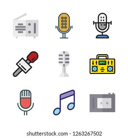 singer icon set. vector set about recorder, music, radio and microphone icons set.
