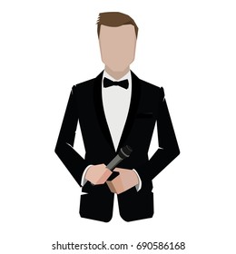 singer icon tailcoat tuxedo vector