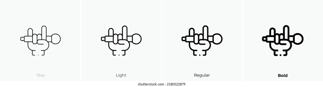 singer icon. Thin, Light Regular And Bold style design isolated on white background