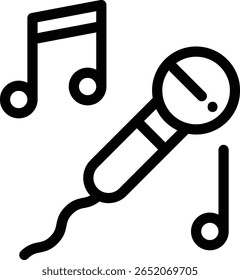 singer icon. Thin Linear Style Design Isolated On White Background