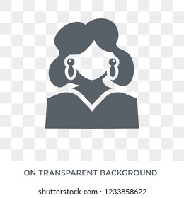 Singer icon. Trendy flat vector Singer icon on transparent background from Professions collection. 