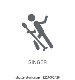 Singer icon. Trendy Singer logo concept on white background from Professions collection. Suitable for use on web apps, mobile apps and print media.