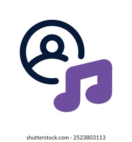 ícone cantor. vetor ícone de tom duplo para o seu site, celular, apresentação e design de logotipo.
