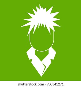 Singer icon white isolated on green background. Vector illustration