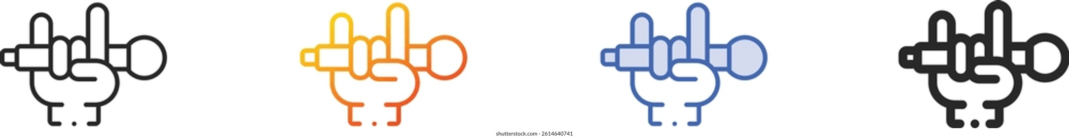 singer icon.Thin Linear, Gradient, Blue Stroke and bold Style Design Isolated On White Background