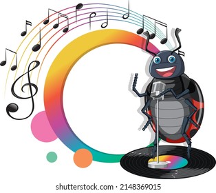 A singer ladybug cartoon character illustration
