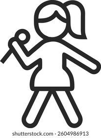 singer line icon pro vector on white background
