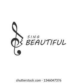 Singer logo with beautiful voice