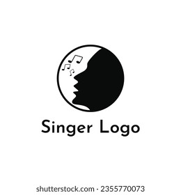 Singer logo design creative idea with circle