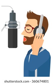Singer making record. 