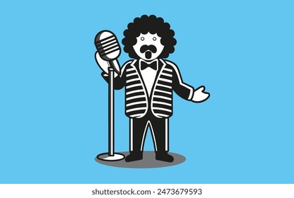 Singer Man in Black and White Style