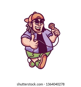 Singer Man Character Illustration logo