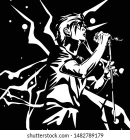 singer man music graphic action band