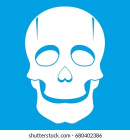Singer mask icon white isolated on blue background vector illustration