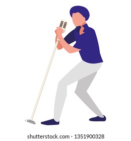 singer with microphone character