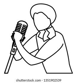 singer with microphone character