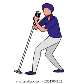 singer with microphone character