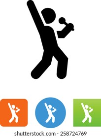 Singer with microphone icon