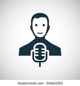 singer microphone icon, on white background
