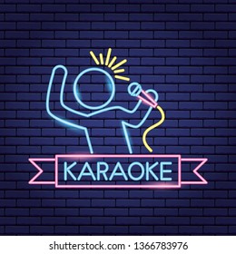 singer microphone karaoke neon