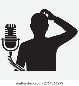 singer with microphone Speaking into Microphone Icon