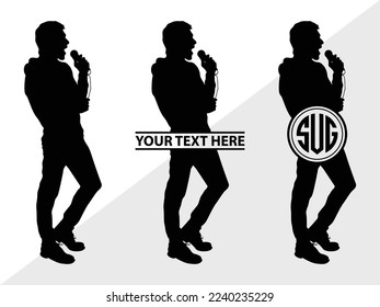 Singer Monogram Vector Illustration Silhouette svg
