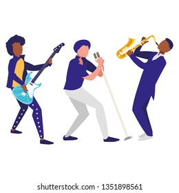 singer and musicians band characters