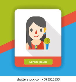 singer occupation character flat icon