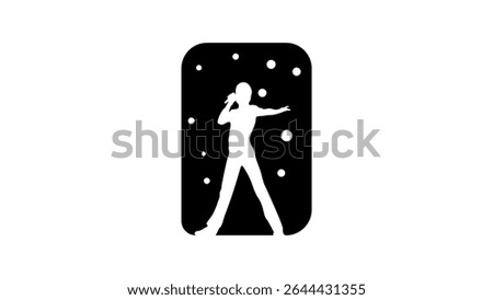 singer on stage, black isolated silhouette