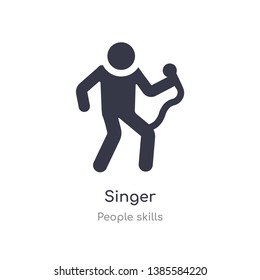 singer outline icon. isolated line vector illustration from people skills collection. editable thin stroke singer icon on white background