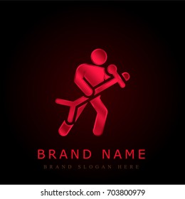 Singer red chromium metallic logo