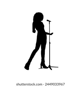 singer silhouette	 - vector illutration