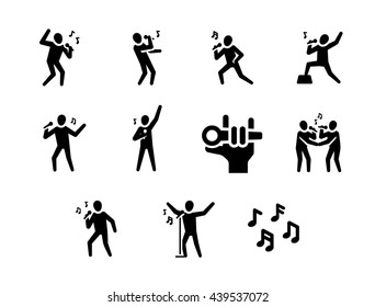 Singer Sing a Song Karaoke Vector Icon