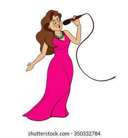 singer sings with a microphone 
