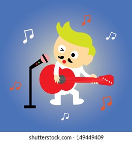 singer star vector cartoon style