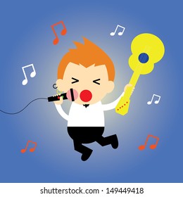singer star vector cartoon style