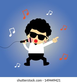 singer star vector cartoon style