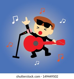 singer star vector cartoon style