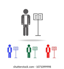 singer tailcoat tuxedo icon. Elements of people profession in multi colored icons. Premium quality graphic design icon. Simple icon for websites, web design, mobile app on white background