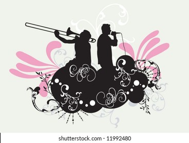 A singer and a trombone player