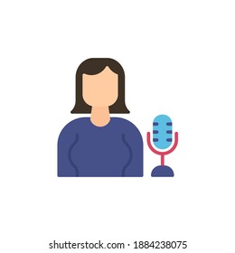ilustración de icono del vector del cantante. diseño de caracteres. icono de trabajo. aislado en fondo blanco